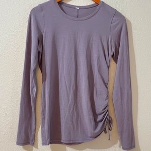 lululemon athletica Long Sleeve Ruched Side Tee in Lavender Gray